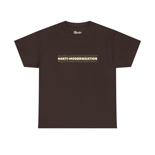 PIXEL #ANTI-MODERNISATION TEE - BROWN/WHITE