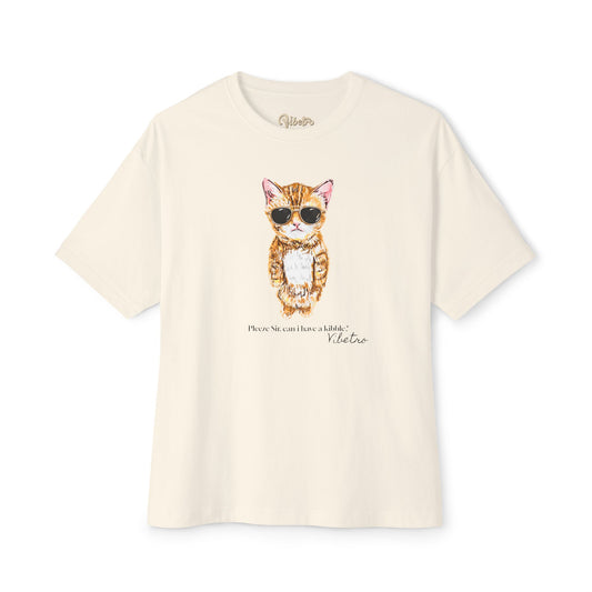 KIBBLE CAT OVERSIZED TEE - NEUTRAL