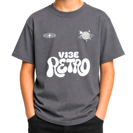 VIBETRO NO. 11 TEE - GREY