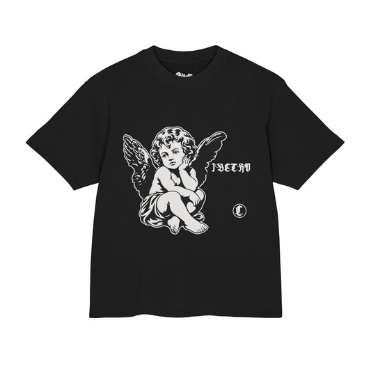 GUARDIAN ANGEL © VIBETRO BOXY TEE - BLACK