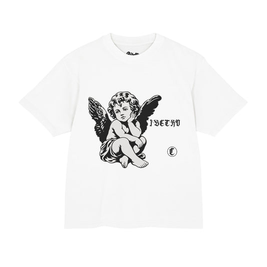 GUARDIAN ANGEL © VIBETRO BOXY TEE - WHITE