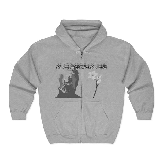 #ANTI-MODERNISATION ZIPPER HOODIE - GREY