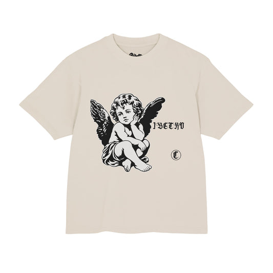 GUARDIAN ANGEL © VIBETRO BOXY TEE - NEUTRAL