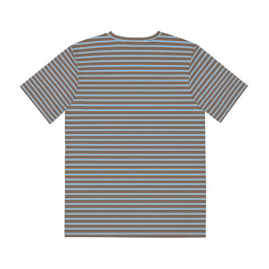 STRIPED CAR TEE - BROWN / BLUE
