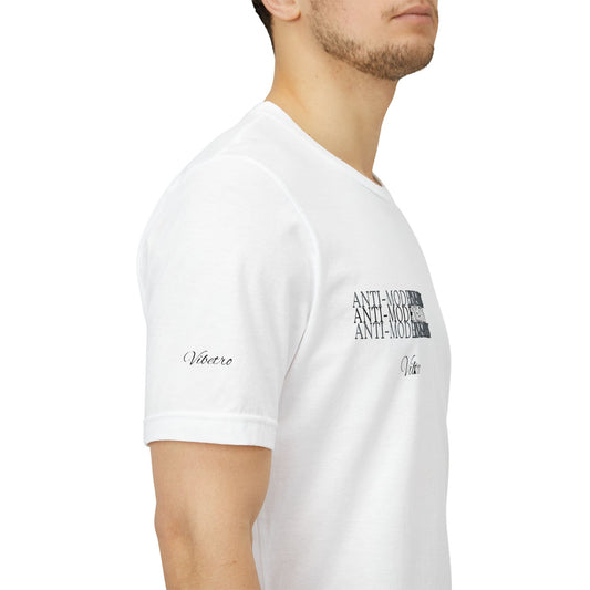 ANTI-MODERNISATINO EMBROIDERED TEE - WHITE