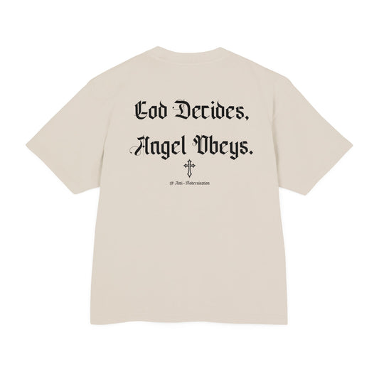 GUARDIAN ANGEL © VIBETRO BOXY TEE - NEUTRAL
