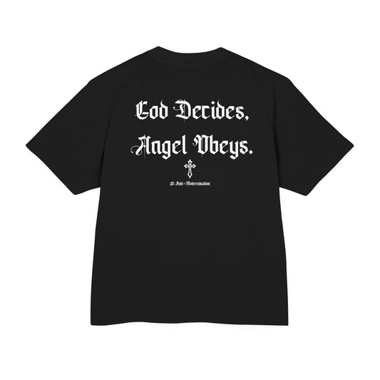 GUARDIAN ANGEL © VIBETRO BOXY TEE - BLACK