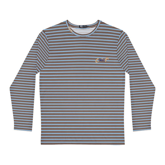 STRIPED CAR LONG SLEEVE - BROWN / BLUE