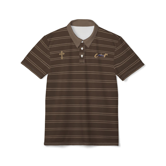 STRIPED CAR POLO TEE - BROWN