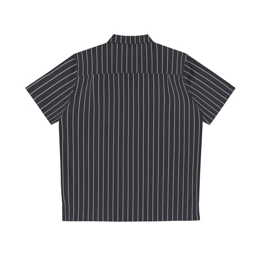 GOLDEN VIBECROSS STRIPED ALOHA TEE - BLACK
