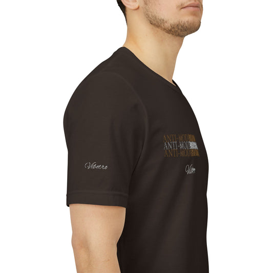 ANTI-MODERNISATINO EMBROIDERED TEE - BROWN
