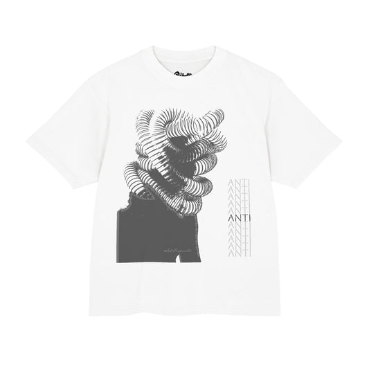 SHADOW SNAKE GRAPH BOXY TEE - WHITE