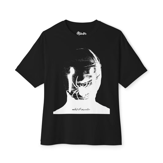 SKULL SPIDER GRAPH OVERSIZED TEE - BLACK