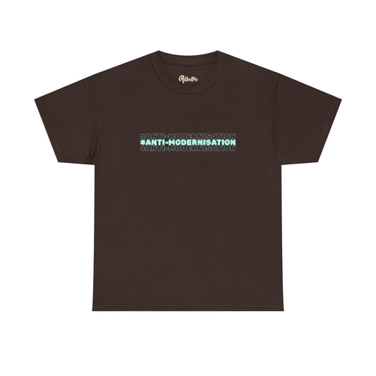 PIXEL #ANTI-MODERNISATION TEE - BROWN/LIGHT BLUE
