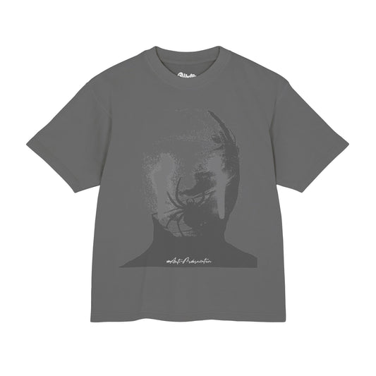 SPIDER SHADOW GRAPH BOXY TEE - GREY